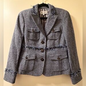 W by Worth Women's Navy/White Tweed Blazer